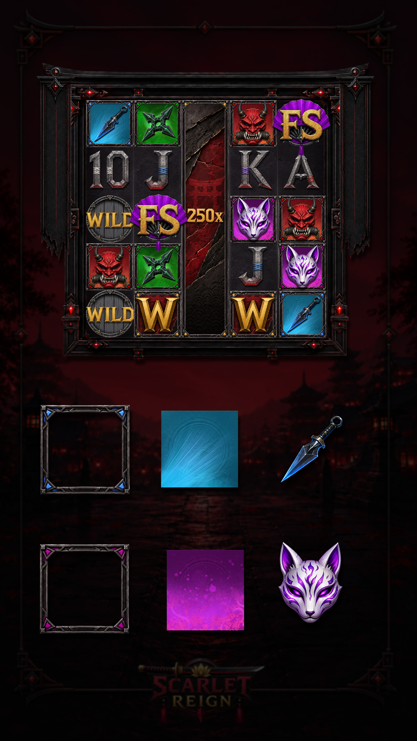 Scarlet Reign iGaming reel and symbol asset presentation